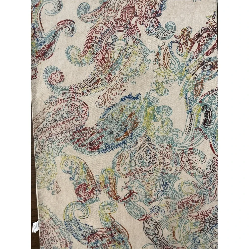 World Market 100% Cotton Paisley Multicolor 16 X 90